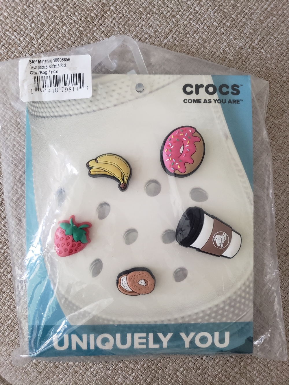 CROCS CHARMS  Breakfast Food Jibbitz Set